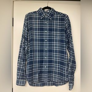 Mens Gant Plaid Casual Blue White Button Down - Size Medium